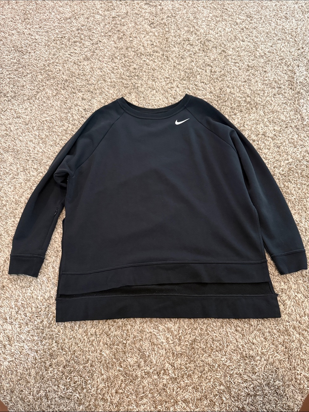 Nike Black Crewneck Pullover with White Swoosh
